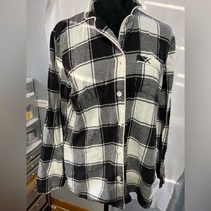 Sonoma 2‎ Piece Pajama Set Black White plaid Sleepwear Medium